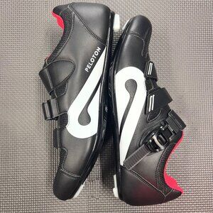 Peloton Cycling Shoes Black W/ Red Interior Size 46 Mens Or Womens With Cleat Co